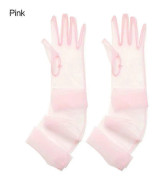 Accessoarer Kväll Bal Dekor Brudklänning Vantar Festklänning Tyllhandskar Bröllop Brudhanskar-lingling} pink