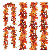 HA-3-pack Konstgjord Höstlönnlövgirlang, 1,8 m/styck Hängande Vinranka Konstgjord Höstlövgirlang Thanksgiving Dekoration