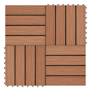 vidaXL Trall 11 st djupt mönster WPC 30x30 cm 1 kvm ljusbrun