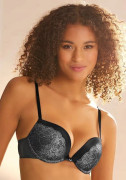 Y4533 Lascana Push-up BH, hona, svart, BRA 75C
