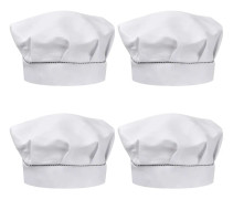4 st kockhattar för barn 3-13 år, justerbar kockmössa för pojkar och flickor, andningsbar polycotton kockmössa, kockmössa för småbarn för hemlagning (