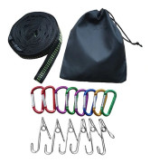 Multifunktionell utomhuscamping tältlina Snodd Lampa Hängverktyg Bergsklättring Klädlina Bälte Hängring Campingtillbehör (grön)_tfrf