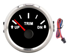 52mm Marinbåt Trim Mätare UP DN IP67 Vattentät Röd Bakgrundsbelysning 0-190ohm Signal för Yacht Fiske Båt Svart