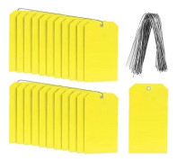 100 st 15,9 cm x 7,9 cm Plastfraktetiketter med Tråd Hållbara Skrivbara Hänglappar, Fraktetiketter för Utrustning Bildelar