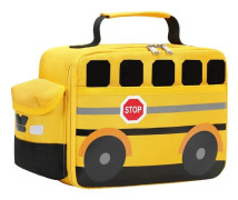 Insulated Lunch Box for Kids - School Bus Designed Thermal Bag - Reusable Cooler Bag for Boys and Girls