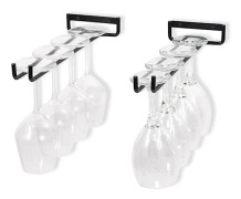 【CA】Set med 2 vinglashållare, metall, glashållare, glasräls, upphängd glashållare, väggmontering