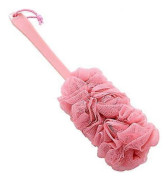 Långt Handtag Exfolierande Loofah, Duschsvamp, Kroppsskrubb, Duschpuff, Ryggborste, Ryggskrubb, Badnätssvamp (Rosa)