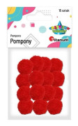 TITANUM Polyester Pompoms 18mm - Röda, 15 stycken för pyssel