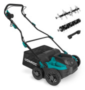 VONROC Vertikalskärare & Luftare – 1500W – 36 cm skärbredd | Justerbart skärdjup | Inkl. 45L gräsbox & väggfäste