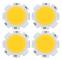 4x 5W Chip Ljus Runda Cob Super Ljusa Led Lampor Varmvit Dc15-17v