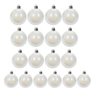 18 st Iridescent Julkulor DIY Hantverk Halloween Kittel Gryta Bubbla Plastkula Ornament för Julgran Födelsedag Bröllopsdekor Qinghai White