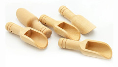 10 st Mini Träslev, Mini Bordsaltssked, Trägodissked, Pulvertvättmedelssked Babysked Set Piccolo Liten Sked