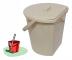Bentom 11L vägghink med lock, beige