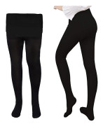 YMIFEEY Damtights Vinter Falska Genomskinliga Varma Fleece Tights Felfria Ben Leggings Fleecefodrade Smala Byxor Dam Termotights Plysch