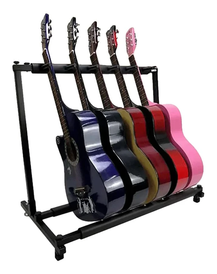 Gitarrställ, rymmer 5 gitarrer, robust och stabil design,svart