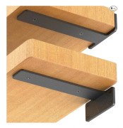 6-pack Osynliga Hyllkonsoler, 15 cm Kraftiga Industriella Hyllkonsoler, Svarta Metall L-konsoler för Hyllstöd D