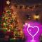 Light Heart Neon Light LED Neon Lamp for Bedroom USB/Battery Powered Love Heart Neon Sign Neon Pink Signs Women Aesthetic Room Wedding Decor