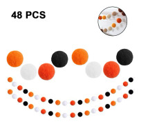 2 set Halloween Filtboll Girlang Ull Filtbollar Girlang Dekoration för Halloween Thanksgiving Festtillbehör
