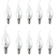 10-pack små skruvformade ljuslampor 25 klara Edison skruvformade flamspetsljuslampor Ses E14 240v från Brightfour