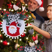 Julkransar Dekor, Hängande Skylt med Bandrosett och Konstgjorda Tallgrenar Gröna Löv
