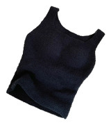 Vinter Dam Fluffig Loungewear Crop Tank Top Plysch termoväst med bh-inlägg black L