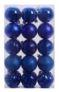 6cm julkulsprydnader 30 st Liten splittersäker blue