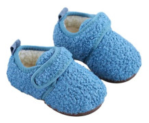 1 par Unisex Barn Tofflor Strumpor, Konstgjorda Ulltofflor med Halkfri Gummisula (Inre längd 12,5 cm)