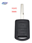 Ecusells - Nyckelskal för Vauxhall/Opel Corsa, Agila, Meriva, 2 knappar, HU100, HU43, HU46, YM28 HU43