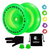 Responsiv YoYo K1-Plus med Yoyo-påse + 5 Snören och Yo-Yo Handske Gif (FMY) Green