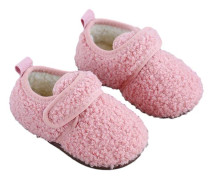 1 par Unisex Barn Tofflor Strumpor, Konstgjorda Ulltofflor med Halkfri Gummisula (Inre längd 12,5 cm) pink 12.5cm