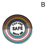 Du är säker med mig Emaljnålar, Regnbåge Slagnålar Pride Pins L D-209 one-size