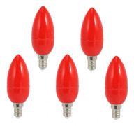5X LED-ljus Lampor Röda Lyckolampor Gud Ljus Energibesparande Ljus, E14