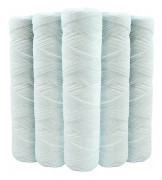 Set med 5 spolade vattenfilterpatroner anti-sediment 9 3/4 tum - 20 mikron kompatibla med 10 tums filter tillverkade i Frankrike - Shlm
