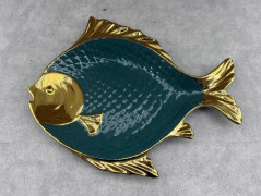Tallrik GOLDFISH 38x34cm, grön
