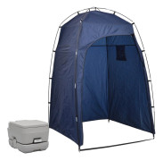 vidaXL Portabel campingtoalett med tält 10+10 L