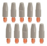 10 st 24KD Svetstips Beläggning Skydda M6 Gasmunstycke Spets 0,8 mm MIG Svetspistol Svetsning