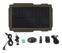 Trailkamera Solpanel, Justerbar Monteringsbracket, Hållbar Väderbeständig Design,svart