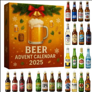 Lollanda Öl Julkalende 2025 – 24 Dagar Adventskalender med 2D Ölflaska modell, Perfekt Julklapp för Whiskeyälskare