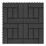 vidaXL Trall 11 st WPC 30x30 cm 1 kvm svart