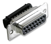 MH Connectors D-SUB stiftlist 180°, poltal: 15, skär-/skärklämma (1 st) (MH10576)