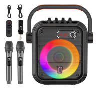 Karaokemaskin, bärbar design, 12 timmars batteritid, Bluetooth- och AUX-kompatibel, TWS trådlös stereo