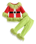 Småbarn Baby Pojkar Flickor Juldräkt Tomte Långärmad Jacka Fleece Kappa Byxor Hatt Helg Cosplay Kläder 8-10 years old