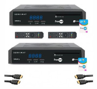 Pack SERVIMAT 2x HD TV Satellitmottagare + FRANSAT PC7-kort + HDMI-kabel