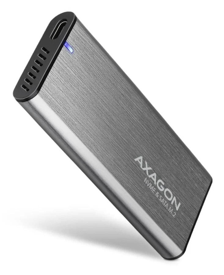 AXAGON EEM2-SG2 - Förvaringslåda - SuperSpeed+, SSD raw box - M.2 - M.2 Card (PCIe NVMe & SATA) - USB-C 3.2 (Gen 2), USB-C 3.2 (Gen 1), USB 2.0, US...