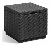 Keter Cube Förvaringspuff grafitgrå 213816