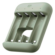 AA och AAA NiMH uppladdningsbara batteriladdare med 4 fack, GP | USB-laddare