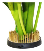 Rund Blomhållare / Blomsterfakir med Gummibas - Blomsterdekor - Svart Svart
