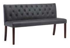 vidaXL Bänk 148,5 cm konstmocka grå