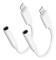 2-pack Apple Lightning till 3,5 mm hörlursuttag Adapterkontakt Aux Audio Hörlurar/Hörlursdongle Stereokabel för Iphone 7/7 Plus/8/8 Plus/x/xs