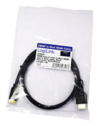  CH0021 - LogiLink High Speed with Ethernet - HDMI med Ethernet-kabel - HDMI (hane) till mini-HDMI (hane) - 1 m - svart